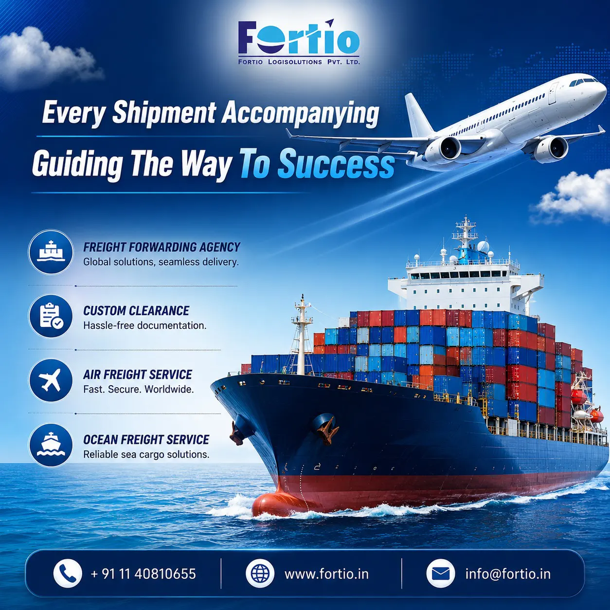 Ocean Air Cargo Services in South East Delhi | Fortio LogiSolutions